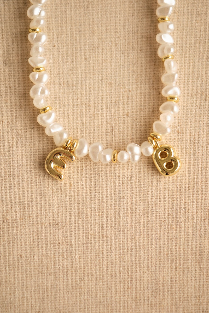 Oyster Pearl Initial Necklace