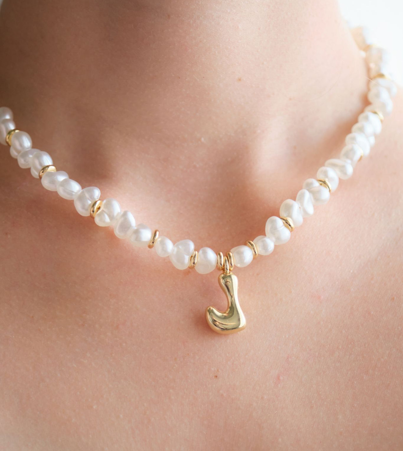 Oyster Pearl Initial Necklace