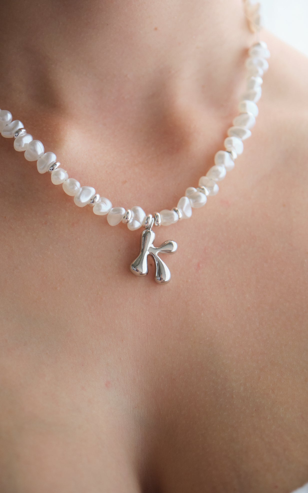 Oyster Pearl Initial Necklace
